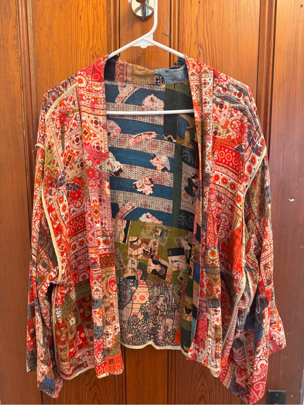 Johnny Was Multicolor Patchwork Kimono reversible Blazer - Picture 7 of 7